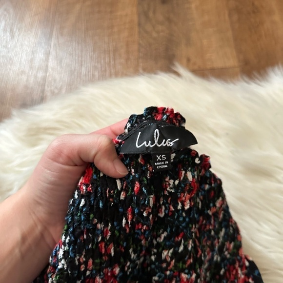 LULU’S View From The Meadow Black Floral Print Off The Shoulder Dress - Picture 7 of 7